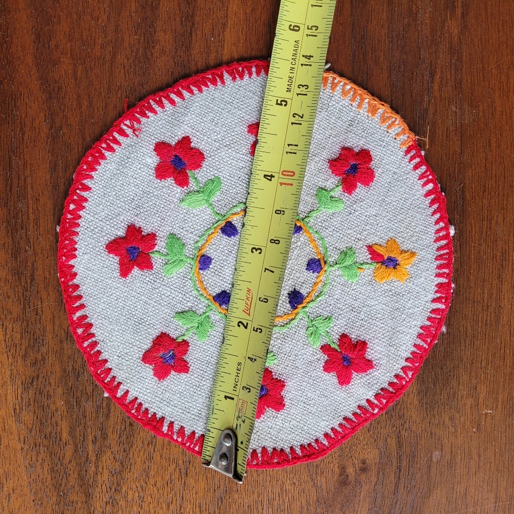 Colourful Embroidered Trivet/Coasters Set - Picture 9 of 15